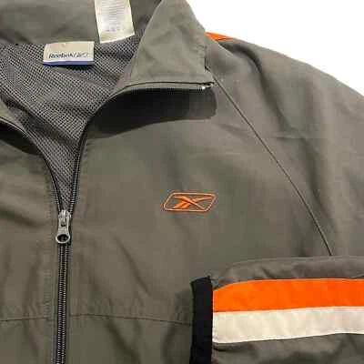 Vintage 90s Brown Reebok Windbreaker Jacket Size XL Color Block Orange White - Image 1 of 4