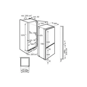 AEG OS5S161ES Built In Fridge Freezer, Niche Height 158cm, 233L, LowFros - Picture 1 of 1