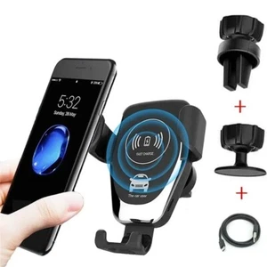 KFZ Handy Halterung mit Induktive Ladefunktion Qi Wireless Charger Universal - Bild 1 von 15