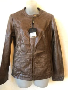 Massimo Dutti Brown Leather Jacket Short Jacket for Women MEDIUM NWT - Picture 1 of 18