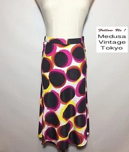 PUNTOS CÍRCULOS DE FALDA RAYÓN GIANNI VERSACE VERSUS VINTAGE '99 SUAVE FLUJO ITALIA - Imagen 1 de 12
