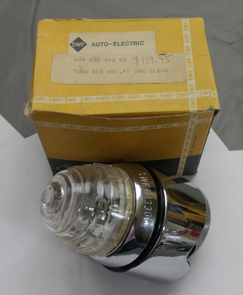 Conjunto de señal de giro delantera transparente lado pasajero Porsche 356B 356C SWF K13306 NUEVO DE STOCK Foto 1 de 4