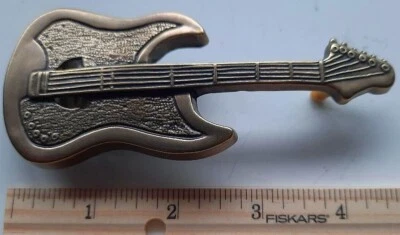 Guitar Belt Buckle - Brass Instrument Music Buckle 4 3/4s inches long Rock - Image 1 of 3