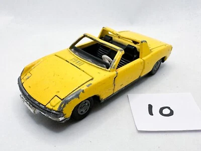 RARO VINTAGE DINKY TOYS 208 V/W PORSCHE 914 MODELO DIECAST CARRO ESPORTIVO 1971 AMARELO - Imagem 1 de 4