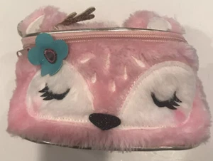 Mini Fox Cosmetic Bag Pink Silver Girls Case Makeup Travel Glamour Toiletry New - Picture 1 of 5