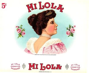 ZIGARRENKISTE ETIKETT "MI LOLA" MILWAUKEE - Bild 1 von 2