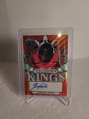2022 Leaf Metal Draft Jerome Ford Touchdown Kings Orange Wave 5/5 - Image 1 of 4