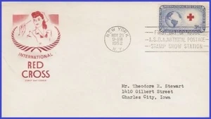 USA4 #1016 ADDR HOUSE OF FARNAM FDC International Red Cross - Picture 1 of 1