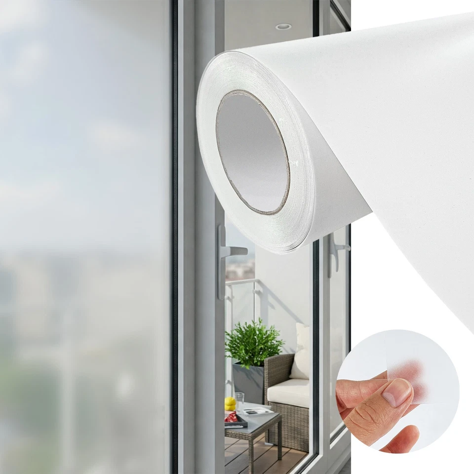 DECOMEISTER Klebefolie Fensterfolie Milchglasfolie Sichtschutz Folie Glasdekor Büro Dusche