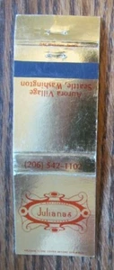 SEATTLE, WASHINGTON: JULIANA'S RESTAURANT MATCHBOOK MATCHCOVER -E - Picture 1 of 1