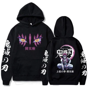 Demon Slayer Akaza Pullover Coat Sweatshirts Anime Hoodie Cosplay Costume - Picture 1 of 12