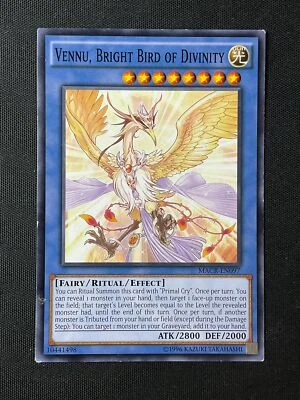Yu-Gi-Oh TCG Maximum Crisis #MACR-EN097 Vennu, Bright Bird of Divinity Common LP - Image 1 of 2