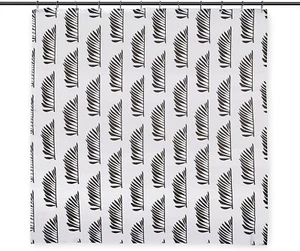 Shower Curtain Set with 12 Metal Curtain Hooks for Bathroom - Palm Leaf 72x72 - Imagen 1 de 8