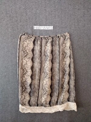 Falda de seda INC International Concepts talla 6 marrón/negro línea A para mujer Foto 1 de 4