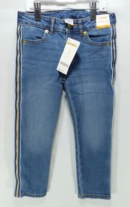 Gymboree Girls Denim Adjustable Waist Skinny Jeans with Gold Side Stripe - Picture 1 of 4