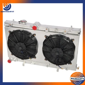 Radiador completo de aluminio de 2 filas + cubierta + ventilador 2002-2007 para Subaru Impreza WRX/STI - Imagen 1 de 13
