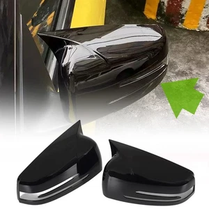 Tapas de espejo con cuerno negro brillante para Mercedes Benz W204 W212 W176 CLA250 - Imagen 1 de 12