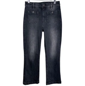 Pantalones de mezclilla negros para mujer Ralph Lauren talla 4 descoloridos negros parche lavado bolsillos recortados - Imagen 1 de 11