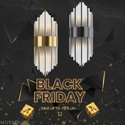 Stylish Modern Glass Wall Sconce – Indoor Bedroom Light with Switch & E14 Bulb - Image 1 of 4