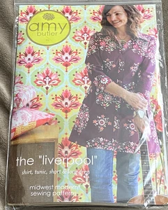 Amy Butler ~ The Liverpool SHIRT TUNIC SHORT & LONG DRESS Sewing Pattern ~ Uncut - Picture 1 of 4