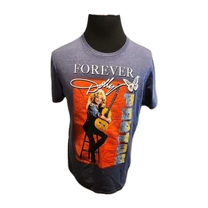 Camisa Forever Dolly Parton Para Hombre Grande Azul Cuello Redondo Mangas Cortas Camiseta - Imagen 1 de 3