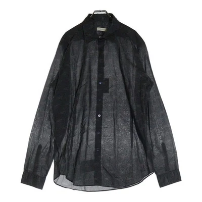 ETRO леопард животных печати хлопок длинным рукавом рубашка XL серый сделано в Италии - Изображение 1 из 4