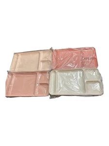 Vintage Tupperware Geteiltes Tablett Mittagessen Abendessen 4er Set - Bild 1 von 4