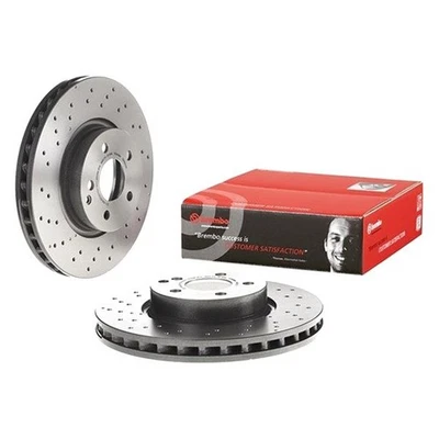 For Mercedes-Benz E400 13-17 UV Coated Series Drilled Vented Front Brake Rotor Foto 1 de 4
