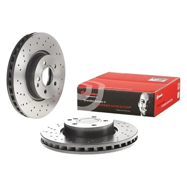 For Mercedes-Benz E400 13-17 UV Coated Series Drilled Vented Front Brake Rotor Foto 1 de 4
