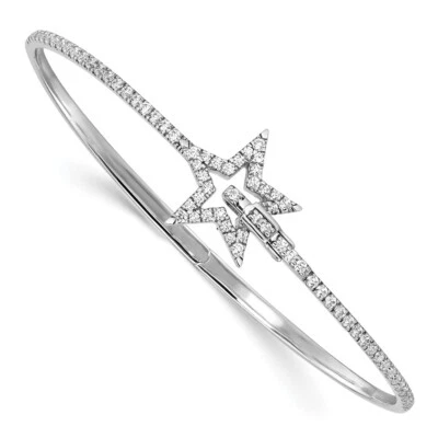 0.94Ct Lab Grown Diamond Star Bangle Bracelet 14K White Gold ( VS/SI,GH) for Mom - Image 1 of 3