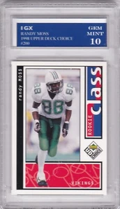 RANDY MOSS ROOKIE CARD 1998 Upper Deck Vikings Football GEM MINT 10 $$ NFL RC - Picture 1 of 1