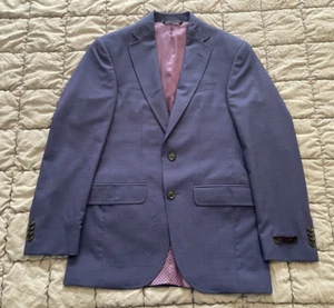 Ted Baker navy blue micro pattern jarrow 100% wool suit jacket blazer 36 S NEW - Picture 1 of 7
