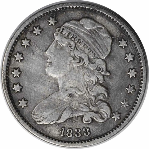 1833 Bust Silver Quarter EF Uncertified #1029 Cover