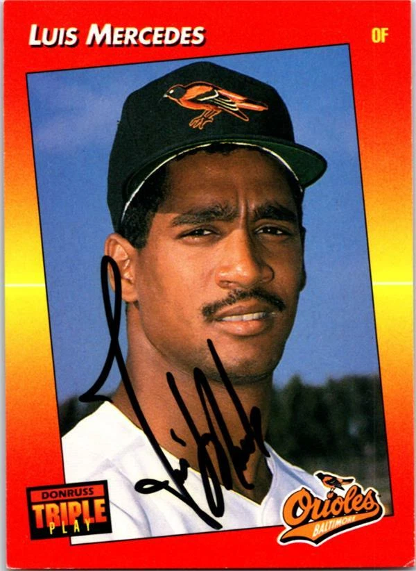 Jose Mercedes autographed baseball card (Orioles) 1992 Donruss Triple Play #145 - Image 1 of 1