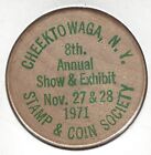1971 Erie County, New York 150Th, Cheektowaga Stamp & Coin Society Wooden Nickel