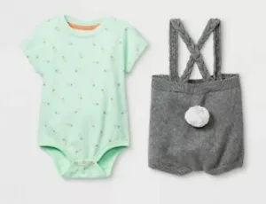 Easter Bunny Toddler Cat & Jack Baby Top & Bottom Set Bunny Tail Size 18M NWT - Picture 1 of 10