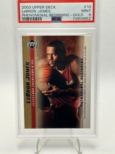 2003-04 Upper Deck Phenomenal Beginning (Gold) #10 Lebron James (RC) (PSA 9)