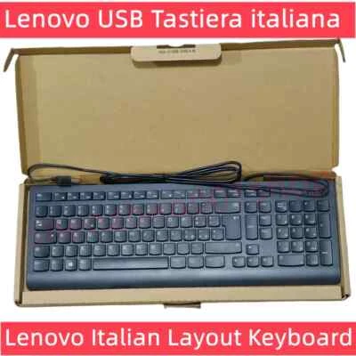 Lenovo Italian Layout USB Wired Keyboard SK8823 EKB536 Black White - Image 1 of 4