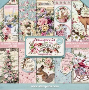 Stamperia ROSA NAVIDAD - 8" X 8" - Almohadilla Doble Cara - 10 Hojas - Imagen 1 de 12