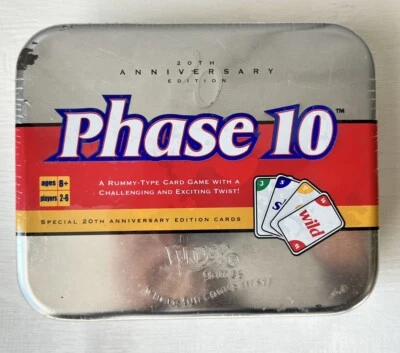 Phase 10 Game Fundex 20th Anniversary Edition 2001 Collectible Tin New Sealed - Image 1 of 4