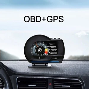 Car HUD Head Up Display , OBD+GPS Smart Gauge, Works Great for Most Cars (Black) - Picture 1 of 13