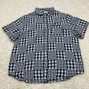 Old Navy Everyday Shirt Mens 2XL Blue White Plaid Button Down Casual Everyday - Picture 1 of 8