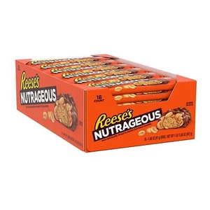 REESE'S NUTRAGEOUS Peanut Butter Caramel Peanut Candy Bars, 1.66 oz (18 Count) - Picture 1 of 2