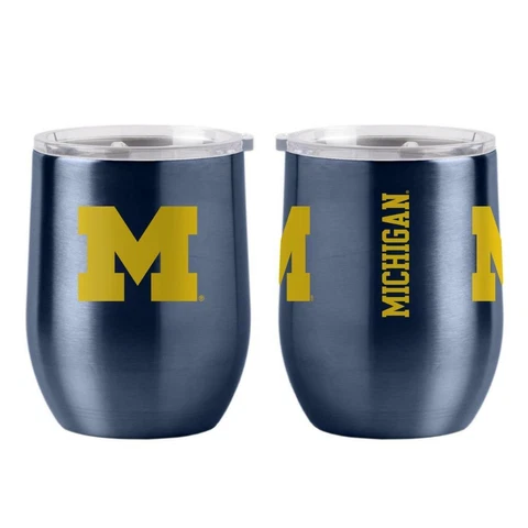 Michigan Wolverines 16oz Curved Ultra Travel Tumbler [NEW] Cup Mug Coffee Drink Cover