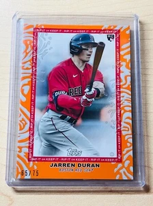 2022 Jarren Duran Topps Rip #62 Orange Rookie RC 65/75 - *RIPPED* - Red Sox - Picture 1 of 2