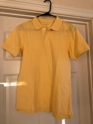 Children's Place Boys Uniform Pique Polo Shirt, Yellow, Size 14 - Image 1 of 2