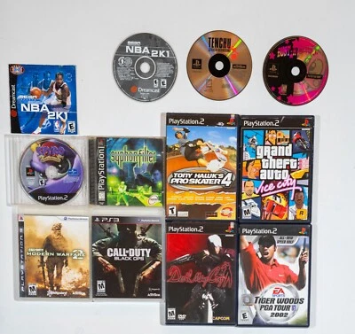Playstation Lot of 11 Games Various Shooters Action RPG PS3 PS2 PS1 Dreamcast - Image 1 of 4