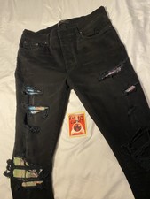 Mike Amiri Size 36 Hawaii Multicolor Black Jeans Sold Out Rare Skinny Fit