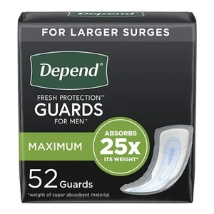 Depend Incontinent Pad 12" L Cup Shape Maximum 104 Ct - Picture 1 of 1