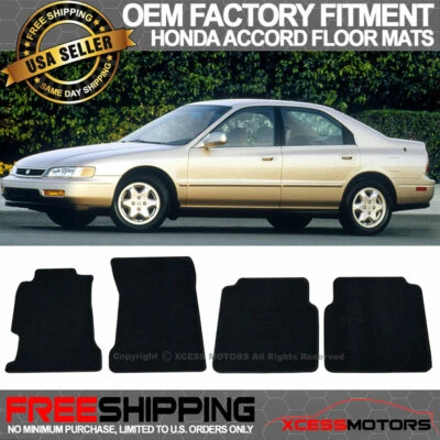 Alfombrillas de nailon negras delanteras y traseras estilo OE para Honda Accord 94-97 4 piezas Foto 1 de 3